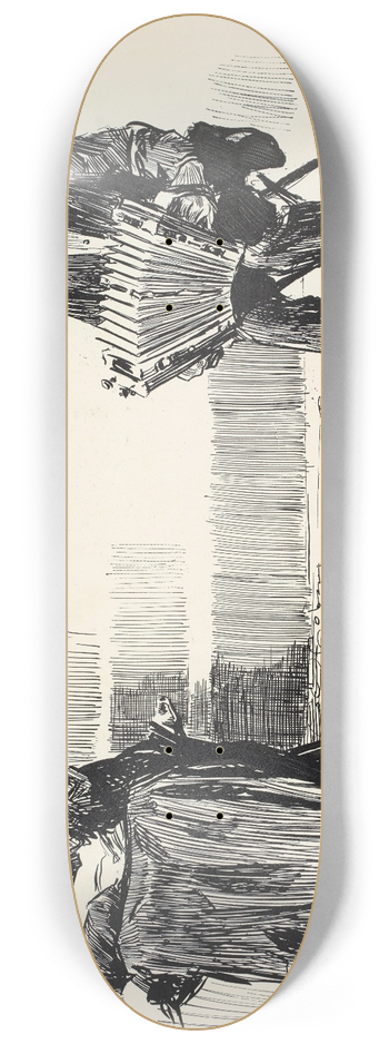 Charles Dana Gibson - On the sidewalks of new York 8.25 inch art skate deck