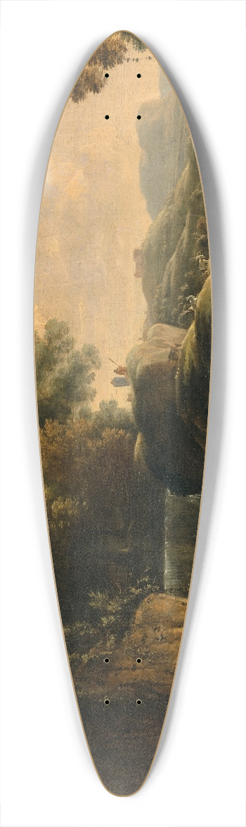 Herman van Swanevelt - Waterfall with Fishermen 39.3 inch art pintail longboard deck