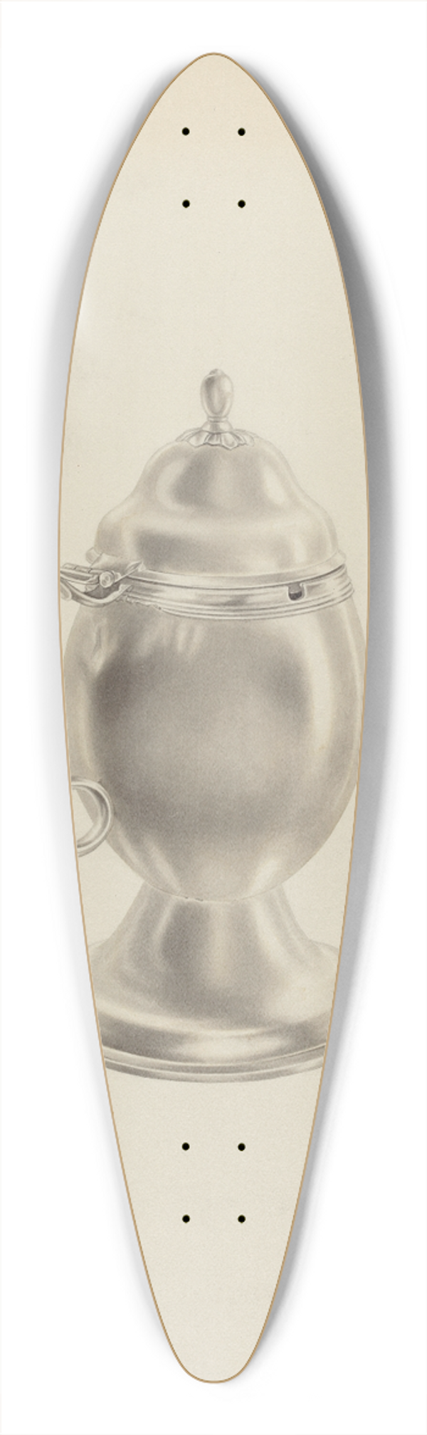 Hester Duany - Silver Mustard Pot 39.3 inch art pintail longboard deck