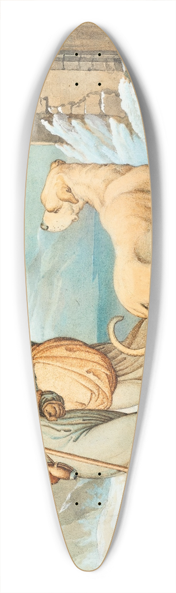 Hieronymus Hess - Scene on St. Bernhard 39.3 inch art pintail longboard deck