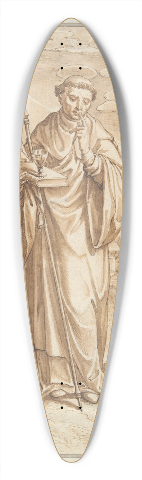Hieronymus Wierix - SaintBenedict 39.3 inch art pintail longboard deck