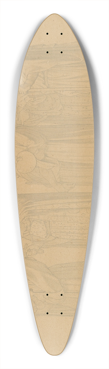 Hippolyte Flandrin - Study of Seven Saints for the Nave of the Church of Saint-Vincent-de-Paul, Paris 39.3 inch art pintail longboard deck