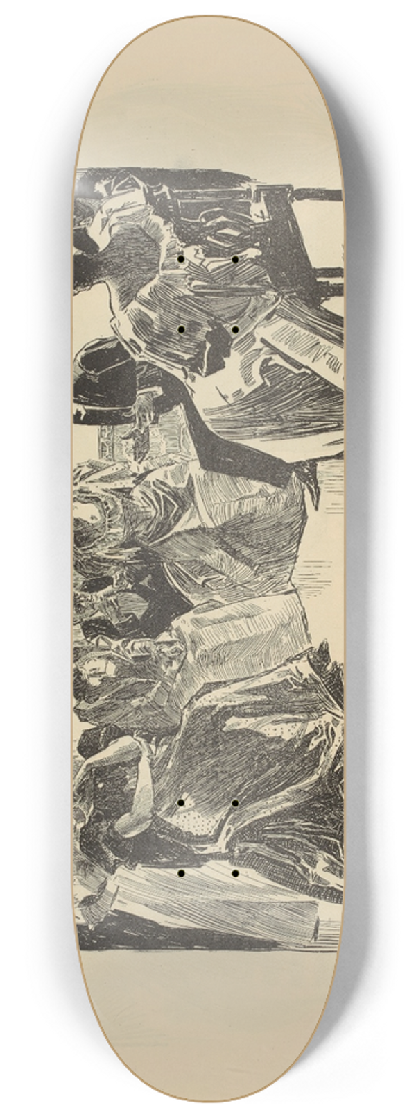 Charles Dana Gibson - Puzzle. Find the wife of the man who is telling the story 8.25 inch art skate deck