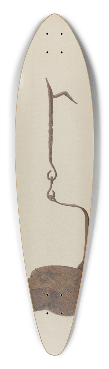 H. Langden Brown - Wrought Iron Betty Lamp 39.3 inch art pintail longboard deck