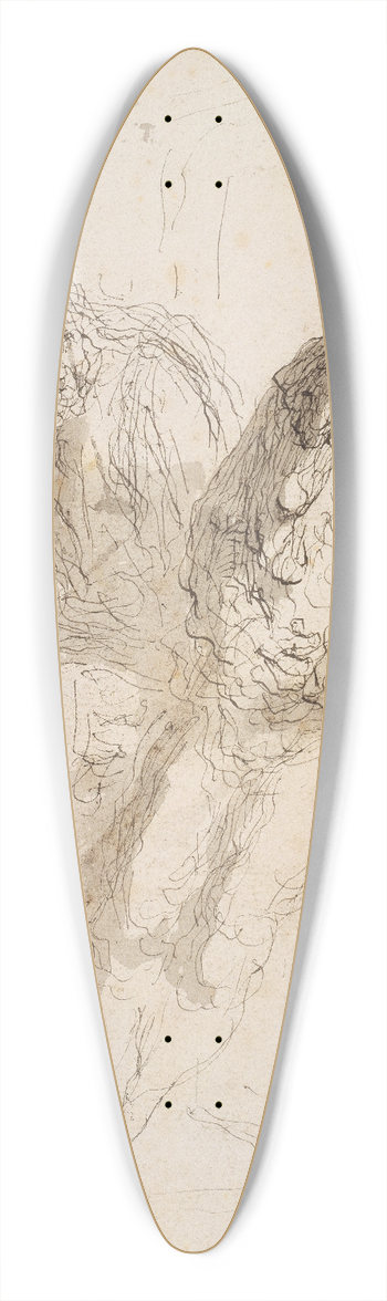 Honor Daumier - Two Saltimbanques 39.3 inch art pintail longboard deck