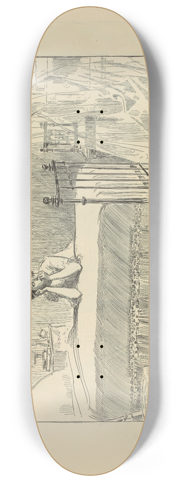 Charles Dana Gibson - She is disturbed by a vision which appears to be herself 8.25 inch art skate deck