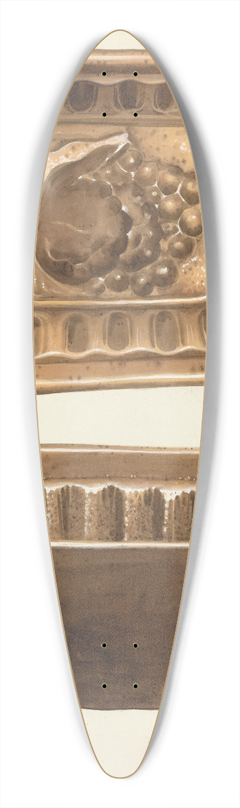 Howard H. Sherman - Crockery Mold 39.3 inch art pintail longboard deck
