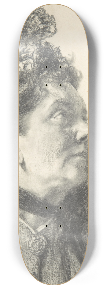 Adolph von Menzel - Woman with a Crushed Velvet Hat 8.25 inch art skate deck