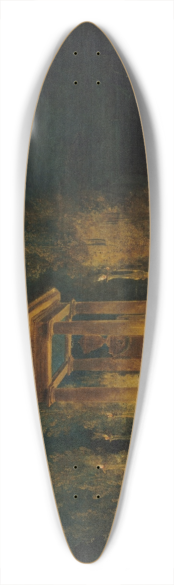 Hubert Robert - Le Mausole provisoire de Jean-Jacques Rousseau, sur le bassin des Tuileries, avant la translation de ses cendres au Panthon. Nuit du 10 au 11 octobre 1794 39.3 inch art pintail longboard deck