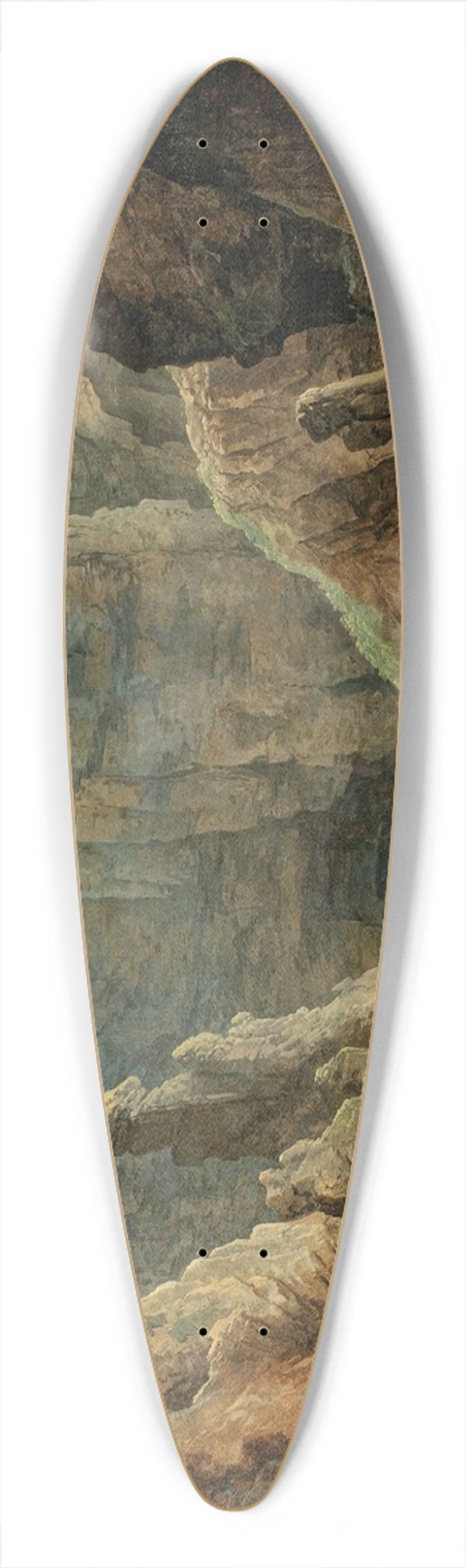 Hubert Robert - The Springs At Fontaine De Vaucluse 39.3 inch art pintail longboard deck