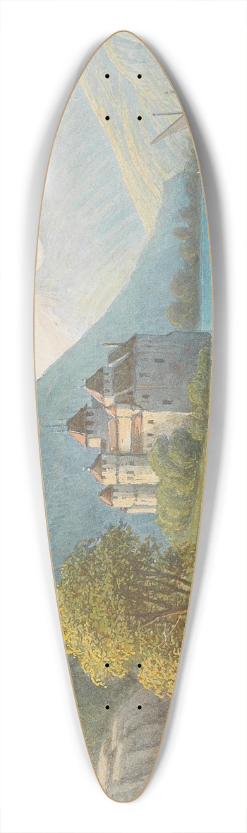 Hubert Sattler - Blick auf Schloss Chillon am Genfer See 39.3 inch art pintail longboard deck