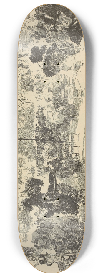 Charles Dana Gibson - Sunday morning near Stanhope Gate 8.25 inch art skate deck