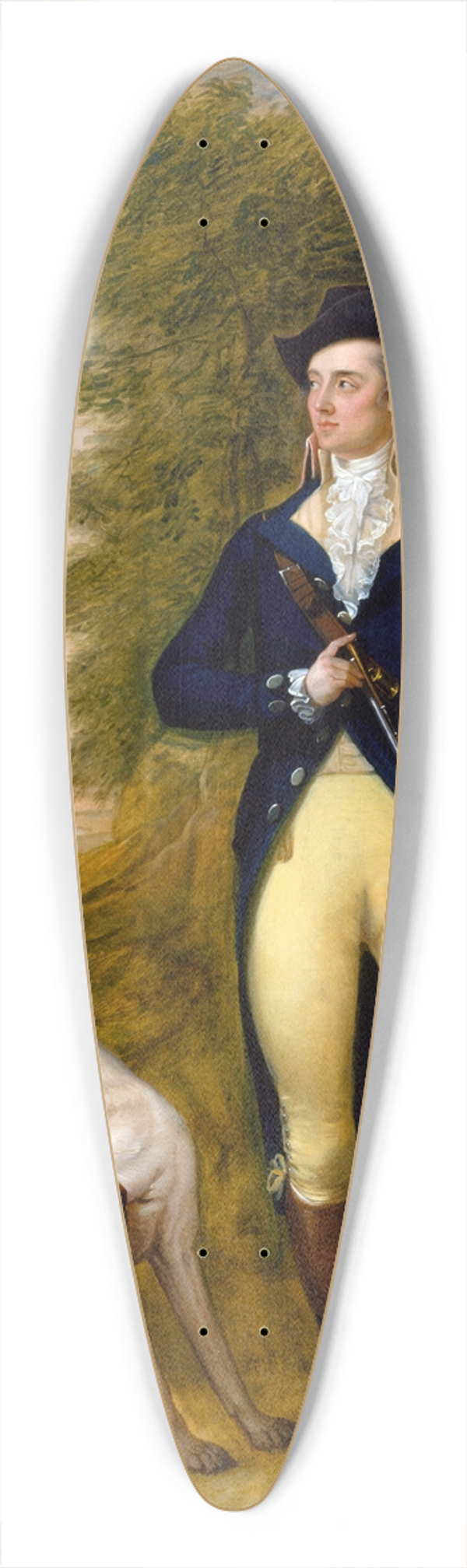 Hugh Douglas Hamilton - Portrait of a Gentleman 39.3 inch art pintail longboard deck
