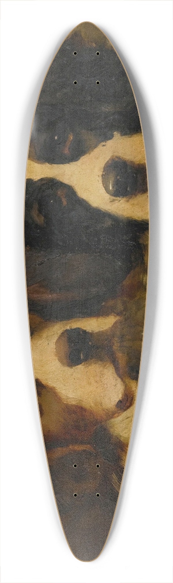 Hugh George Shaw - Study Of Two St. Bernards 39.3 inch art pintail longboard deck