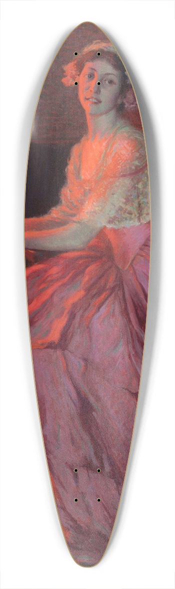 Hugh Henry Breckenridge - A Thread of Scarlet 39.3 inch art pintail longboard deck
