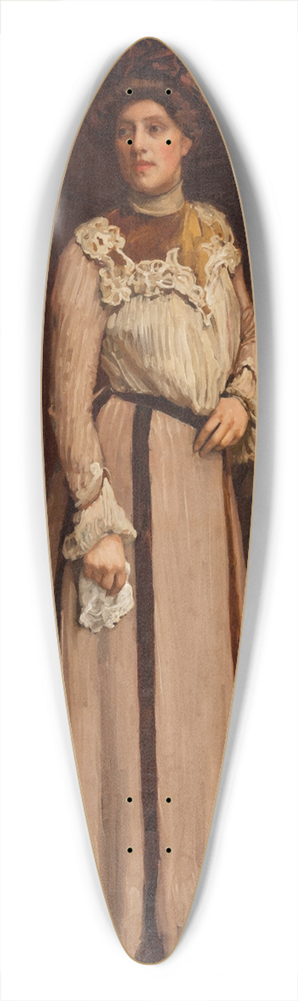 Hugh Ramsay - A Lady of Cleveland, U.S.A. 39.3 inch art pintail longboard deck