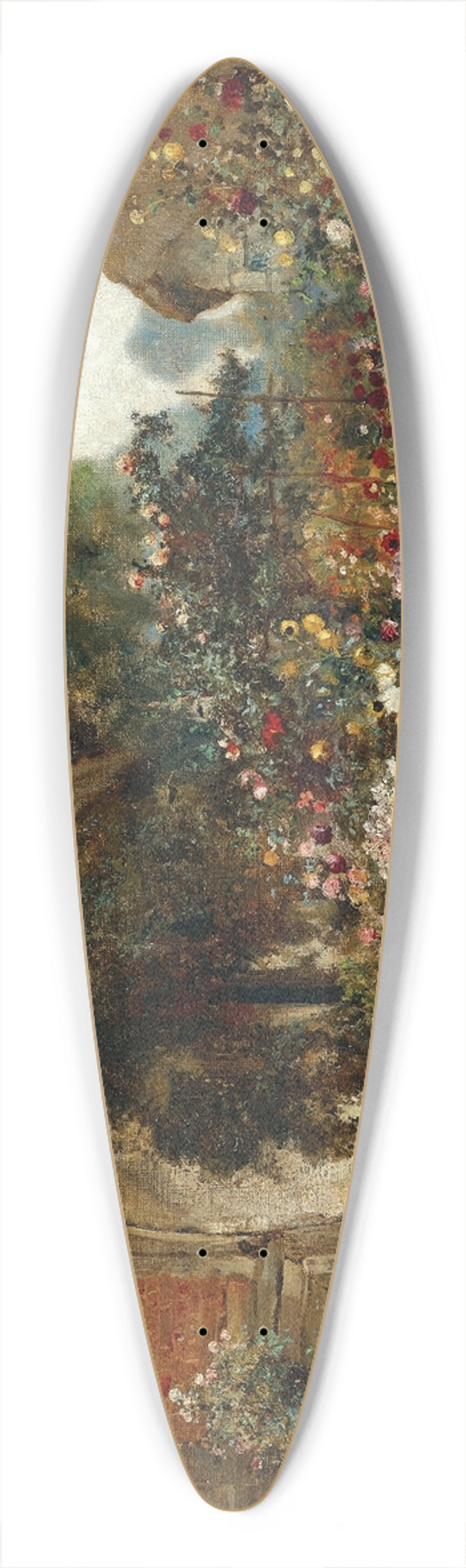 Hugo Charlemont - A Rustic Garden in Blossom 39.3 inch art pintail longboard deck