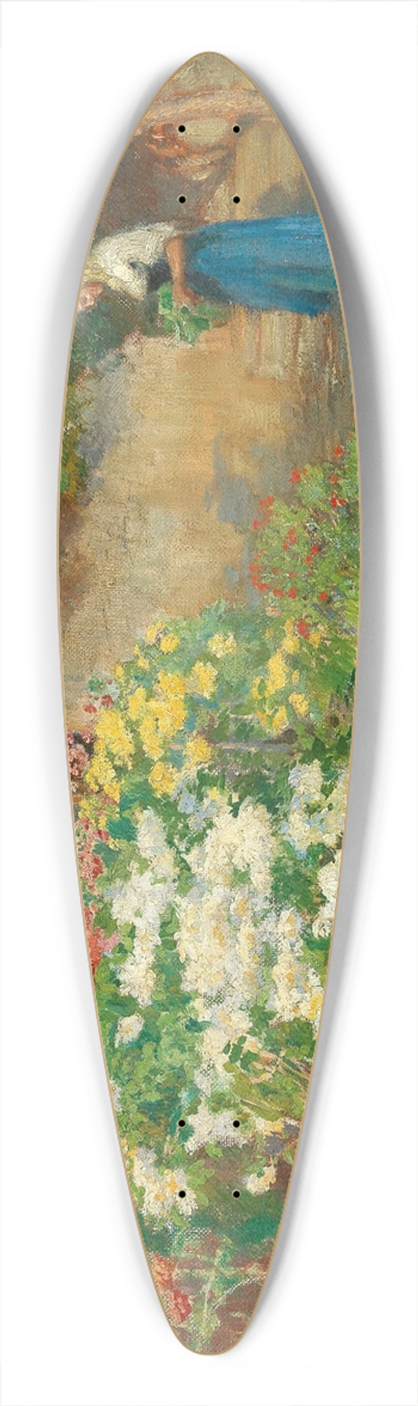 Hugo Charlemont - Farmhouse Garden 39.3 inch art pintail longboard deck