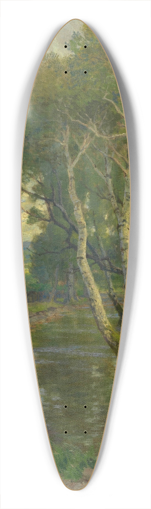 Hugo Darnaut - Silberpappeln am Weiher 39.3 inch art pintail longboard deck