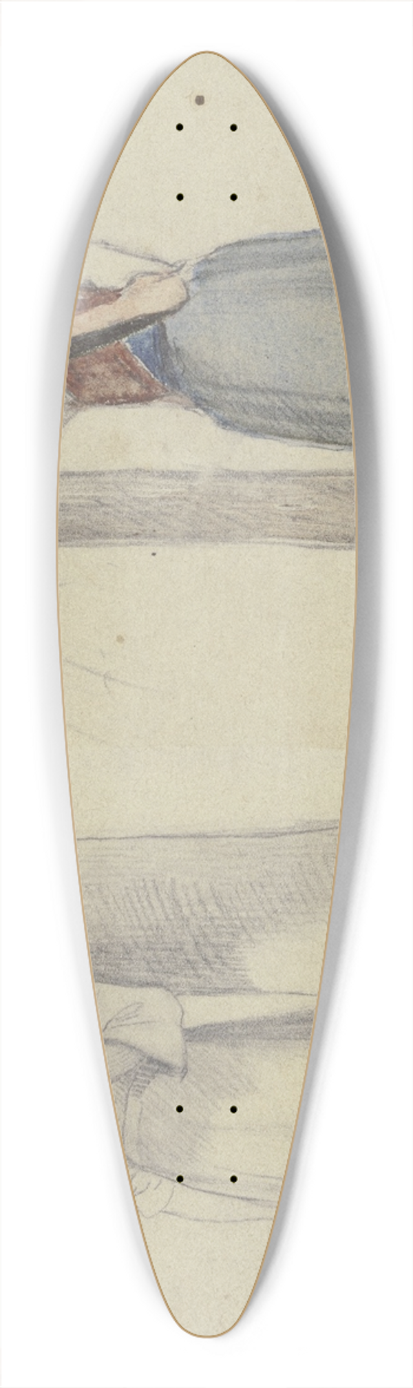 Hugo Kauffmann - Girl at the tree 39.3 inch art pintail longboard deck