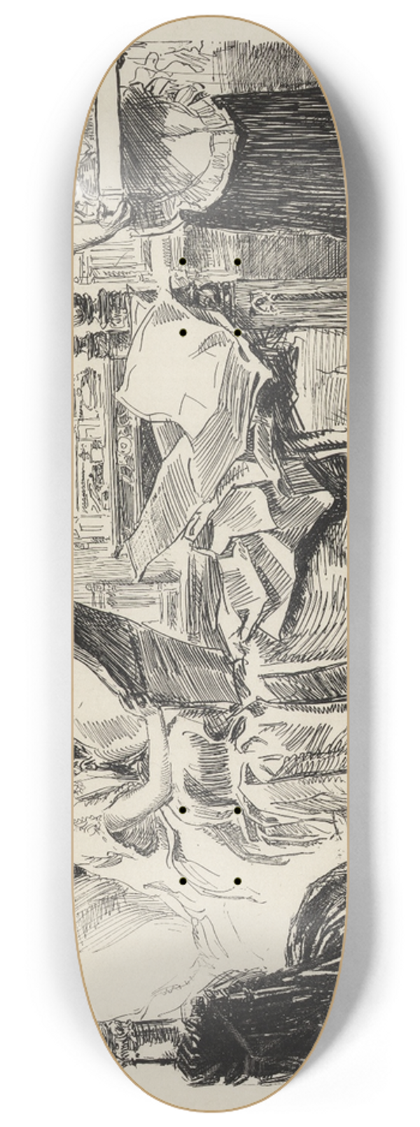 Charles Dana Gibson - The announcement of her engagement 8.25 inch art skate deck