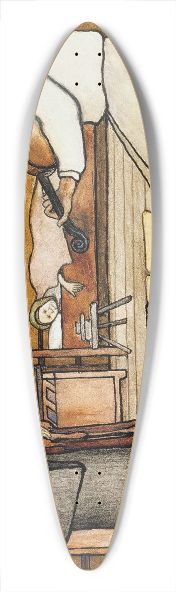 Hugo Simberg - Death Listens 39.3 inch art pintail longboard deck
