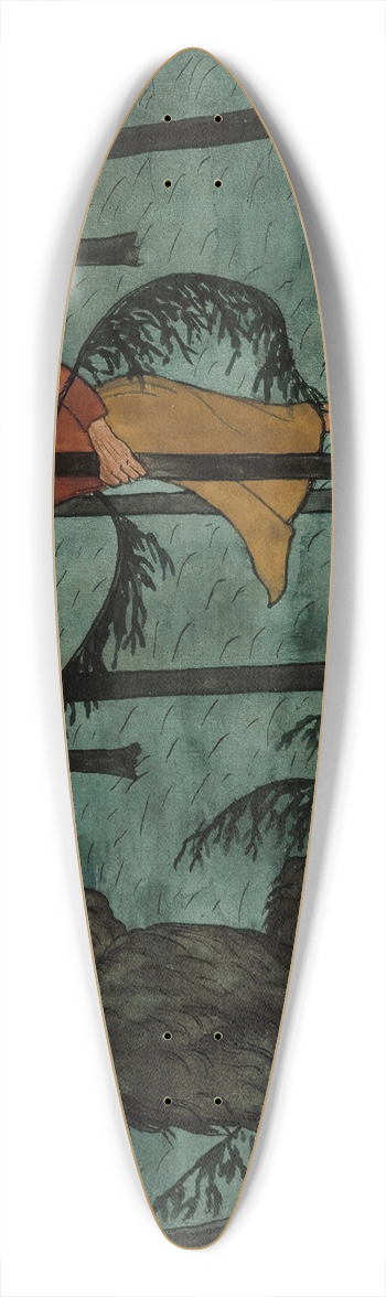Hugo Simberg - Fear In The Woods 39.3 inch art pintail longboard deck