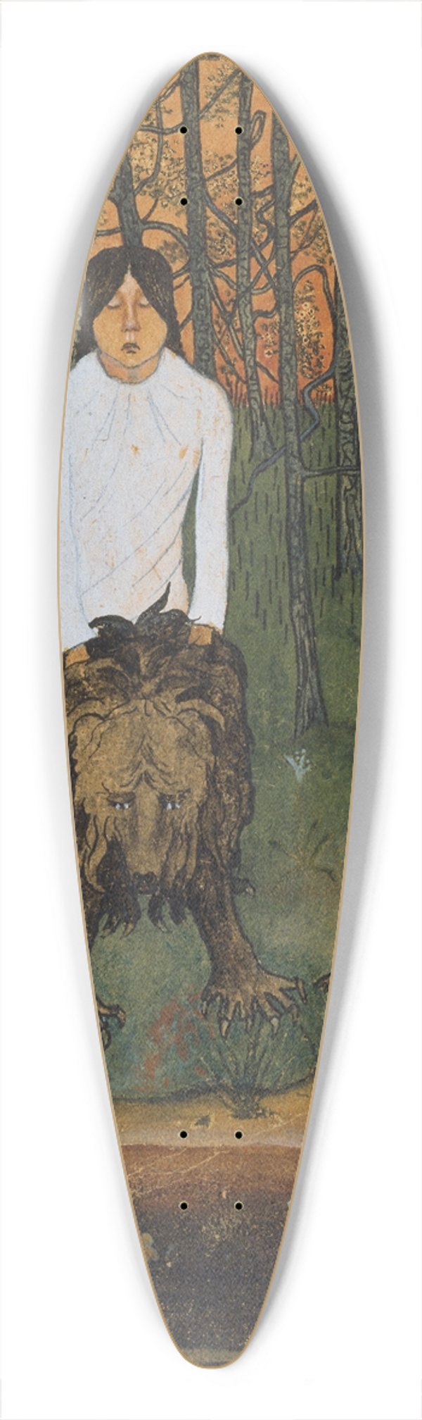 Hugo Simberg - The Fairy-Tale I 39.3 inch art pintail longboard deck