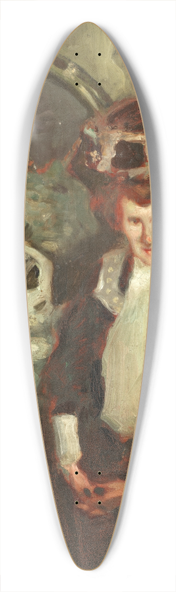 Hugo von Habermann - Portrait of lady 39.3 inch art pintail longboard deck