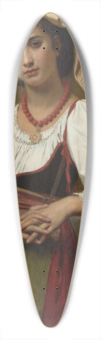 Hugues Merle - The Neapolitan Girl 39.3 inch art pintail longboard deck