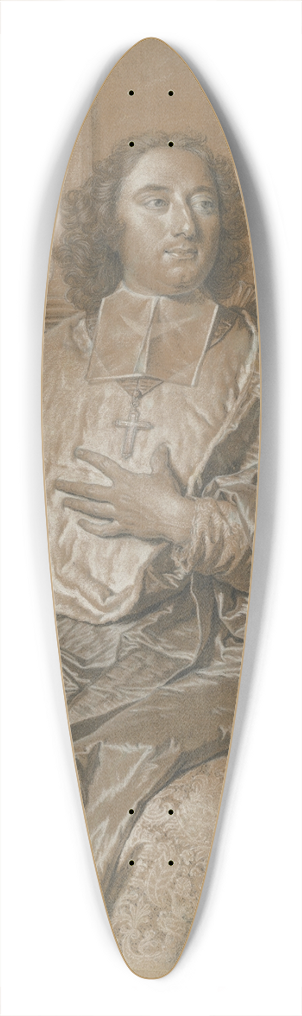 Hyacinthe Rigaud - Monseigneur Charles de Saint-Albin, Archbishop of Cambrai 39.3 inch art pintail longboard deck