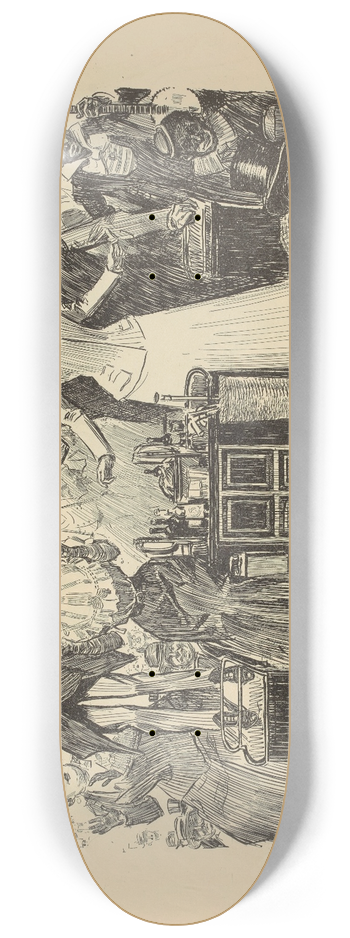 Charles Dana Gibson - The day of the race 8.25 inch art skate deck