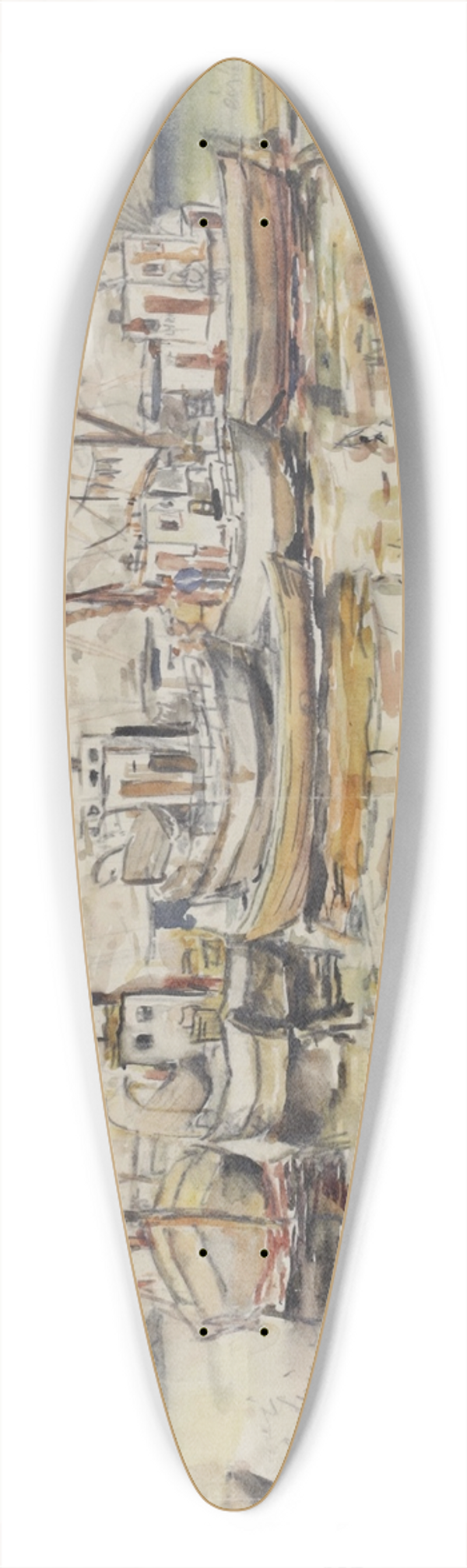Igo Ptsch - Boote im Hafen 39.3 inch art pintail longboard deck