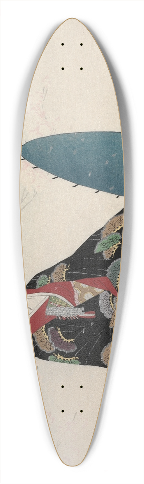 Ikeda Terukata - Cherry Blossoms, from the series Brocades of Edo 39.3 inch art pintail longboard deck
