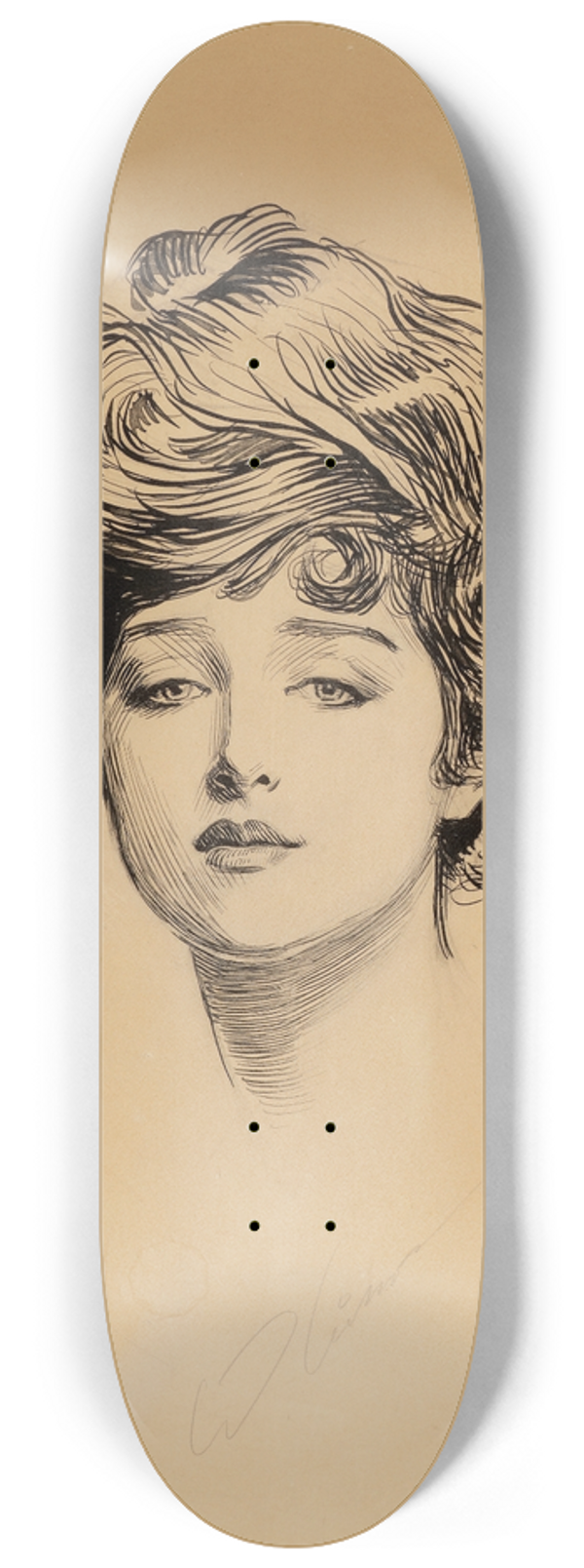 Charles Dana Gibson - The Gibson Girl 8.25 inch art skate deck