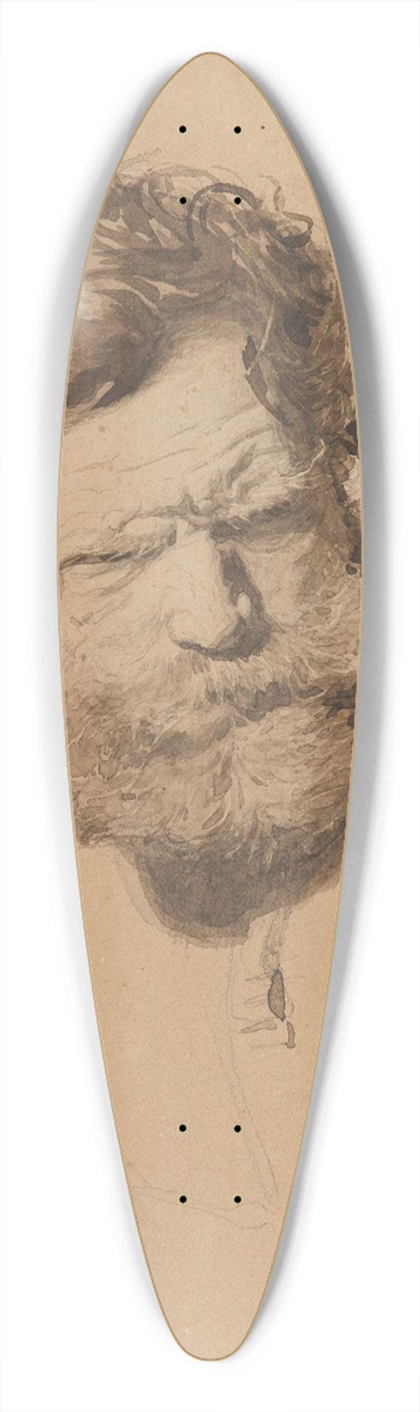 Ilya Efimovich Repin - Portrait Of A Russian Peasant 39.3 inch art pintail longboard deck