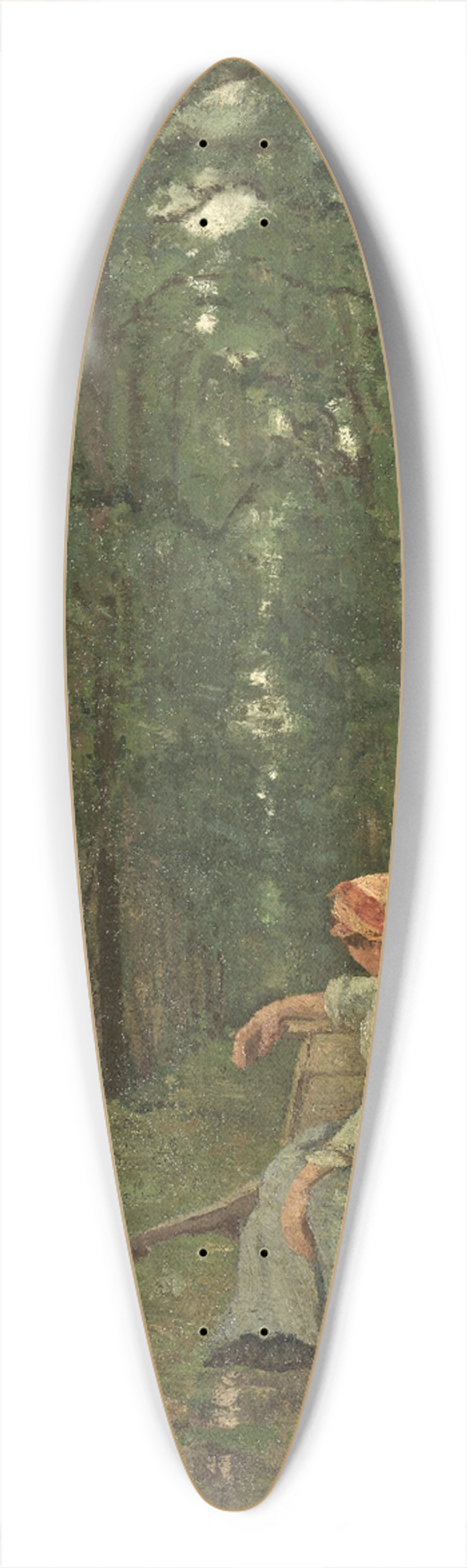 Ion Andreescu - Woman in the forest 39.3 inch art pintail longboard deck