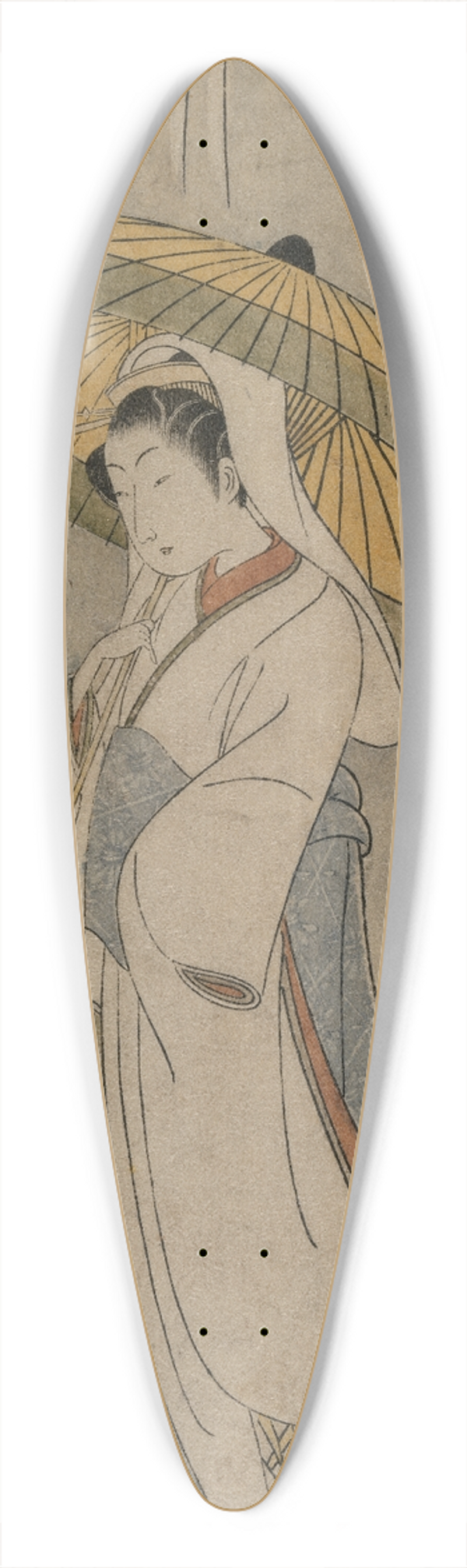 Ippitsusai Bunch - Segawa Kikunojo II as the Heron Maiden (from the series Ichimura Theater) 39.3 inch art pintail longboard deck