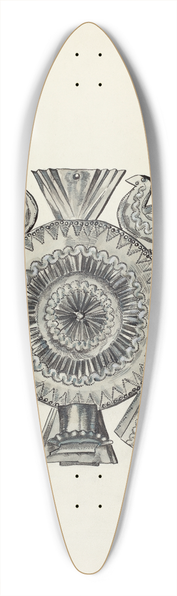 Irene M. Burge - Cut Tin Candle Holder 39.3 inch art pintail longboard deck