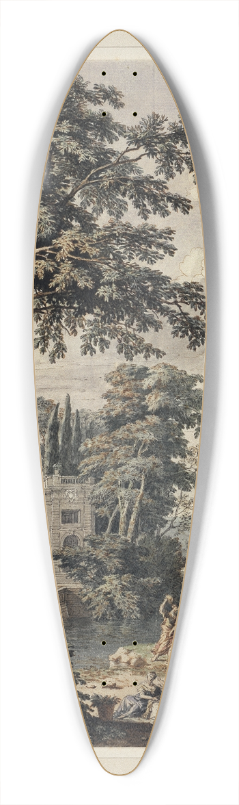 Isaac de Moucheron - Arcadian Landscape with Palace Architecture 39.3 inch art pintail longboard deck