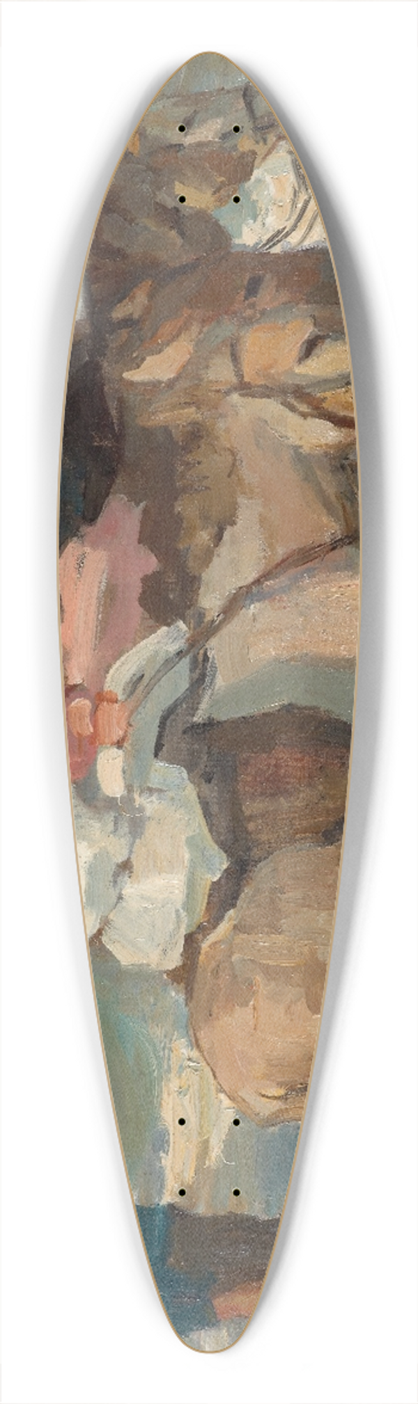 Isaac Israls - Donkey riding 39.3 inch art pintail longboard deck