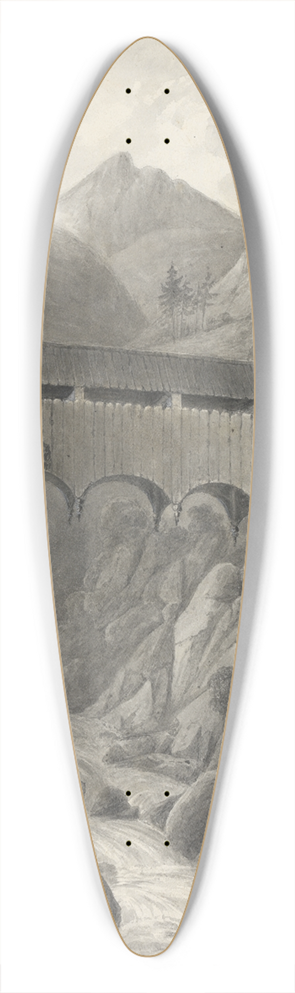 Isaac Weld - St. Martyns Bruche 39.3 inch art pintail longboard deck