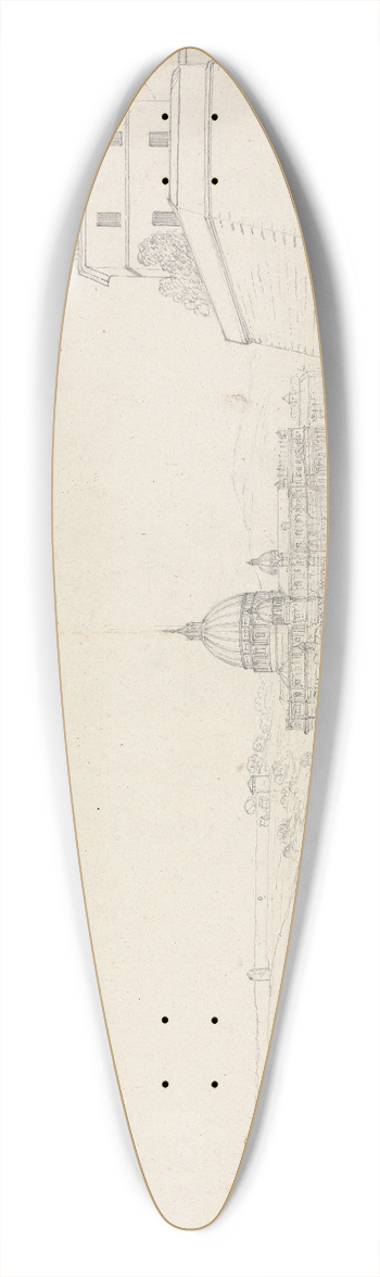 Isaac Weld - St. Peters and Environs, Rome 39.3 inch art pintail longboard deck