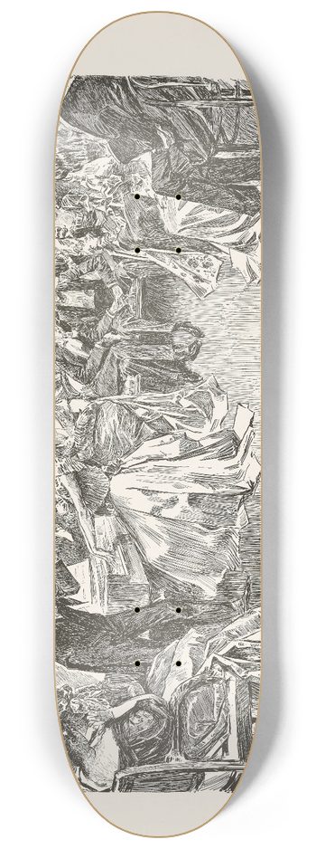 Charles Dana Gibson - The salons of New York  At Mrs Flat Sharps 8.25 inch art skate deck