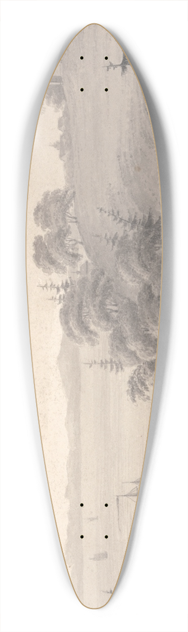 Isaac Weld - View of Mount Vernon, the seat of General Washington 39.3 inch art pintail longboard deck