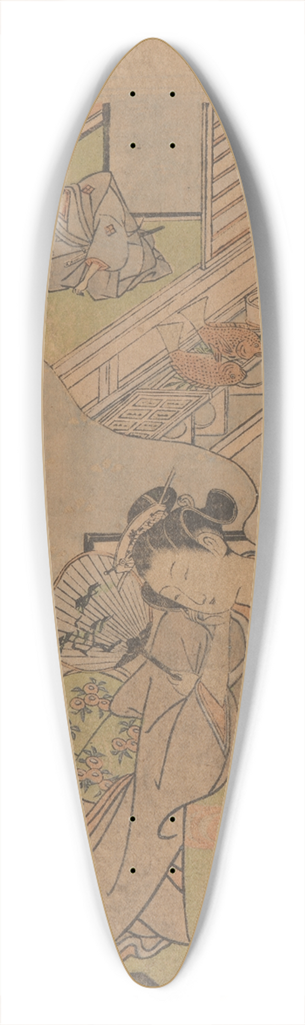 Ishikawa Toyonobu - Young Geishas Dream 39.3 inch art pintail longboard deck