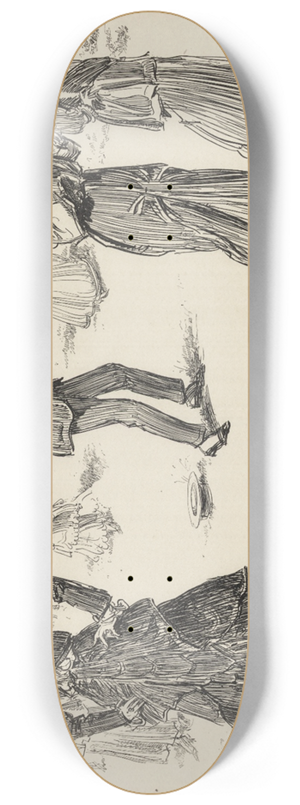 Charles Dana Gibson - Tragic moments  A susceptible young man trying to make up his mind which way to turn 8.25 inch art skate deck