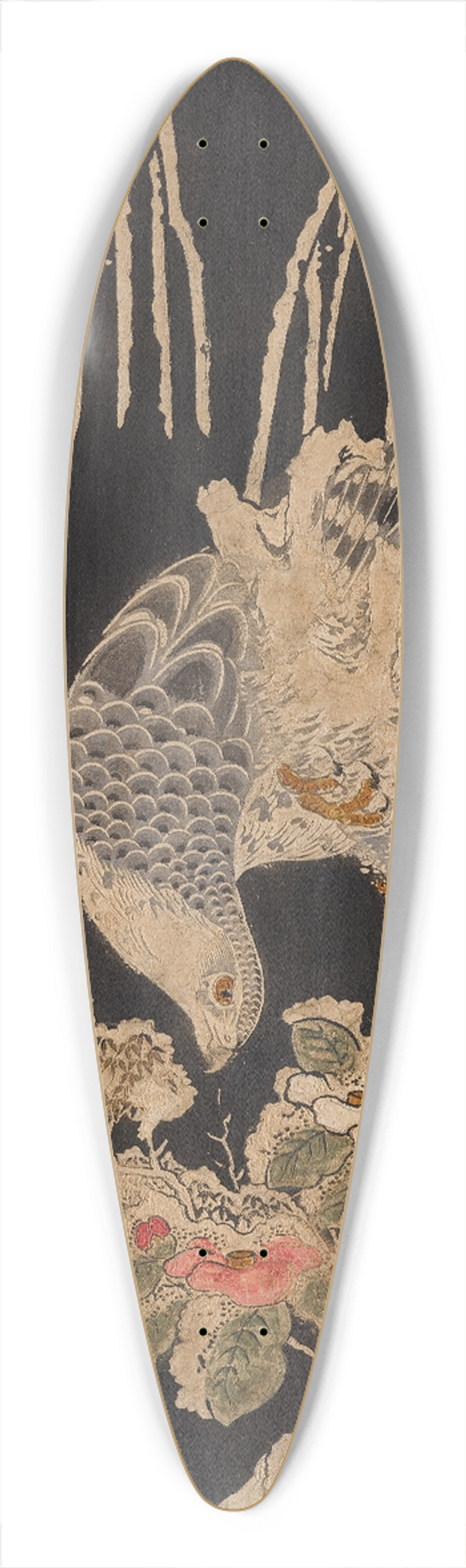 Isoda Korysai - Falcon on a Willow 39.3 inch art pintail longboard deck