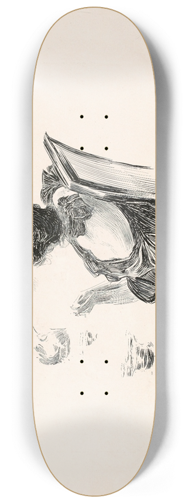 Charles Dana Gibson - Untitled 8.25 inch art skate deck