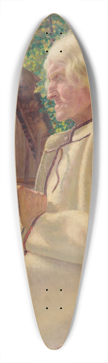 Ivan abota - Portrait of an Old Man 39.3 inch art pintail longboard deck